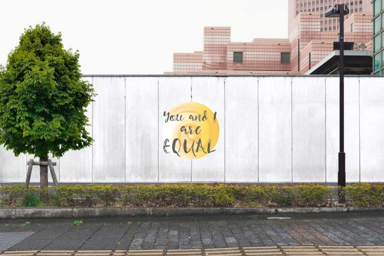 Wall with image You and I are equal